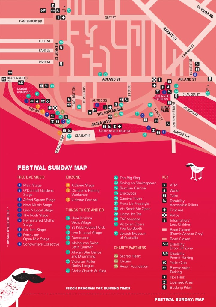 St Kilda Festival Map and Information