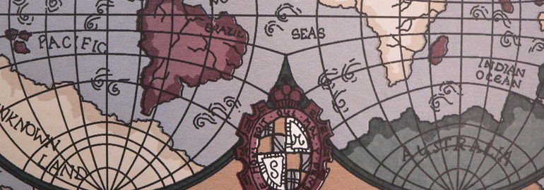 sketch map of southern hemisphere